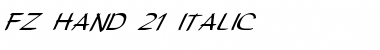 FZ HAND 21 ITALIC Normal Font