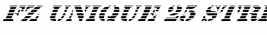 FZ UNIQUE 25 STRIPED ITALIC Font