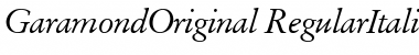 GaramondOriginal RegularItalic Font