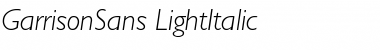 Download GarrisonSans-LightItalic Font