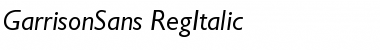 GarrisonSans-RegItalic Font