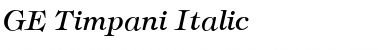 GE Timpani Italic Font