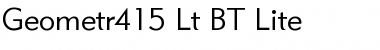 Geometr415 Lt BT Lite Font