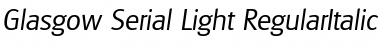 Glasgow-Serial-Light RegularItalic Font