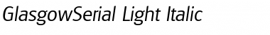 GlasgowSerial-Light Italic Font