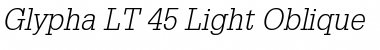 Glypha LT Light Italic Font
