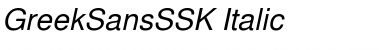 GreekSansSSK Italic
