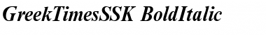 GreekTimesSSK BoldItalic Font