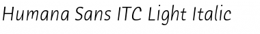 Humana Sans ITC Light Italic