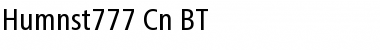 Humnst777 Cn BT Regular Font