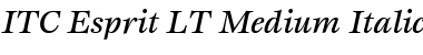Esprit LT Medium Italic Font