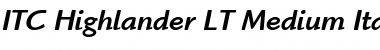ITCHighlander LT Medium Italic Font