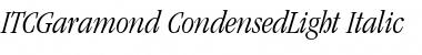 ITCGaramond-CondensedLight LightItalic Font