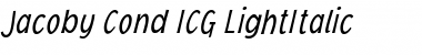 Jacoby Cond ICG LightItalic Font