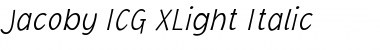 Jacoby ICG XLight Italic Font