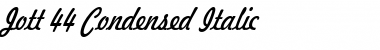 Jott 44 Condensed Italic Font