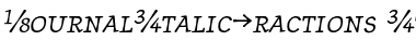 JournalItalicFractions Italic Font