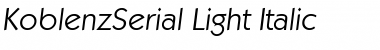 KoblenzSerial-Light Italic Font