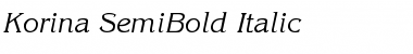Korina-SemiBold-Italic Regular Font