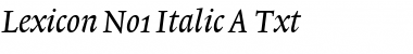 Lexicon No1 Italic A Txt Font