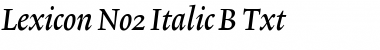 Lexicon No2 Italic B Txt Font