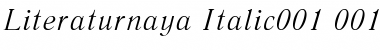 Literaturnaya Italic Font