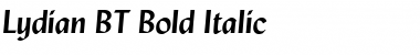 Lydian BT Bold Italic Font