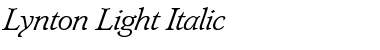 Lynton BQ Light Italic Font