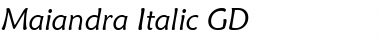 Maiandra Italic GD Italic Font