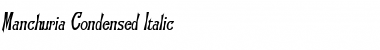 Manchuria-Condensed Italic Font