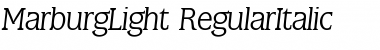 MarburgLight RegularItalic Font