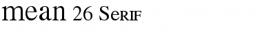 MEAN 26 Serif Regular Font