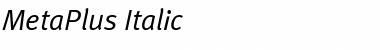 MetaPlus Italic Font