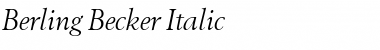 Berling Becker Italic Font