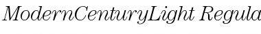 ModernCenturyLight RegularItalic Font