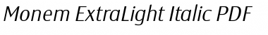 Monem ExtraLight Italic Font