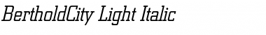 BertholdCity-Light LightItalic Font