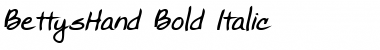 BettysHand Bold Italic Font