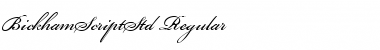 Bickham Script Std Regular Regular Font