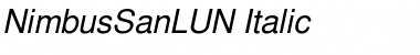 NimbusSanLUN Italic Font