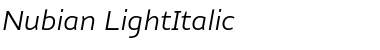 Nubian-LightItalic Medium Italic Font