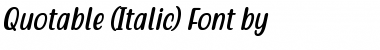 Quotable Italic Font