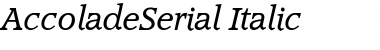 AccoladeSerial Italic Font