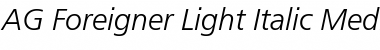 AG Foreigner Light-Italic Medium Font