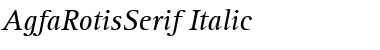 Agfa Rotis Serif Italic Font
