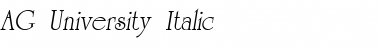 AG_University Italic Font