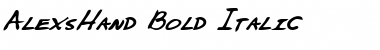 AlexsHand Bold Italic Font