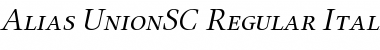 Alias UnionSC Regular Italic Regular Font