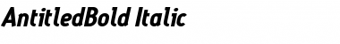 AntitledBold Italic Font