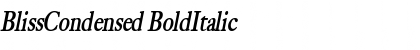 BlissCondensed BoldItalic Font